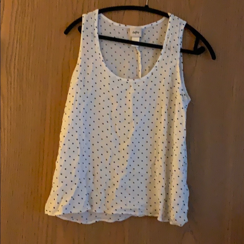 Large daytrip white polka dot tank